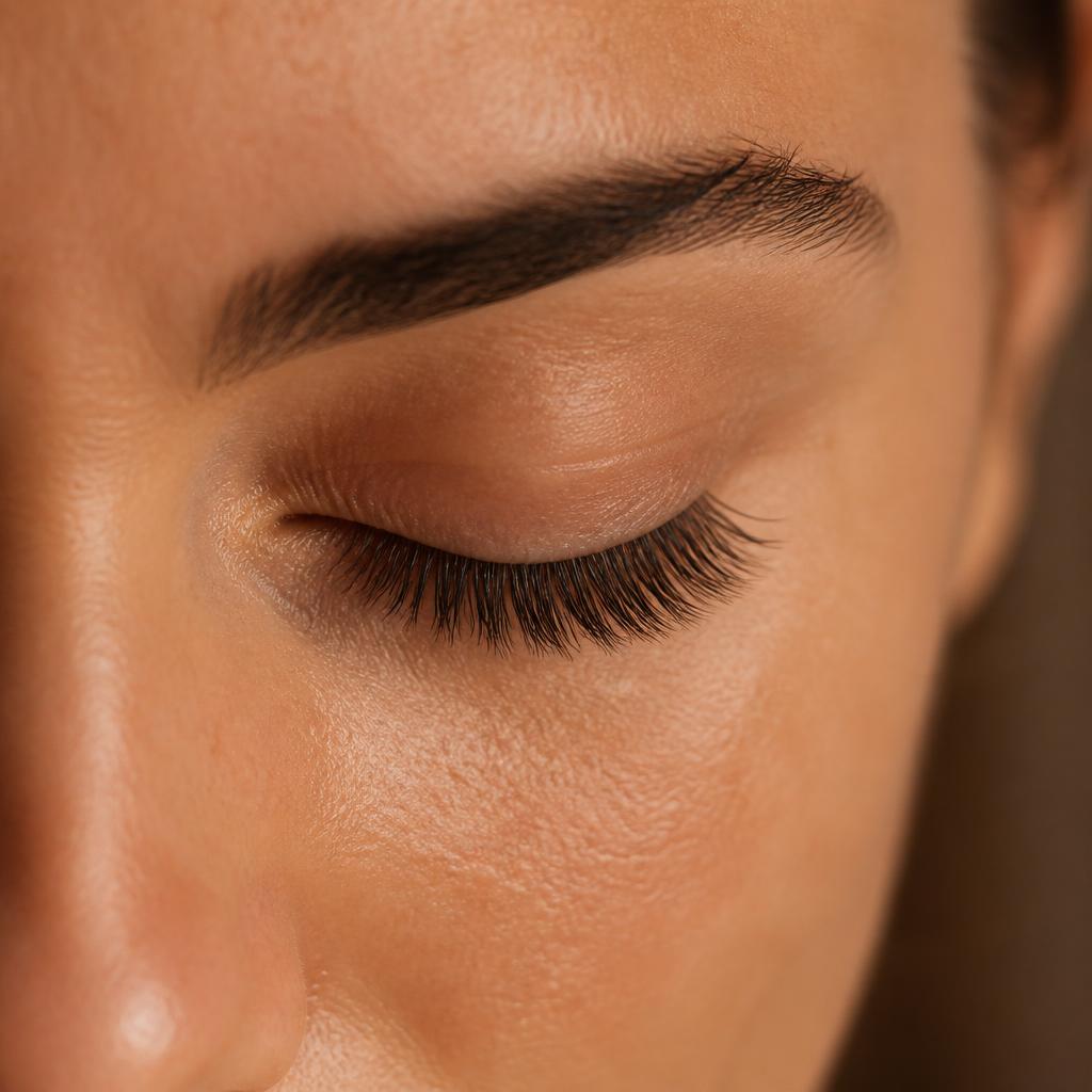 Classic lash extensions close-up