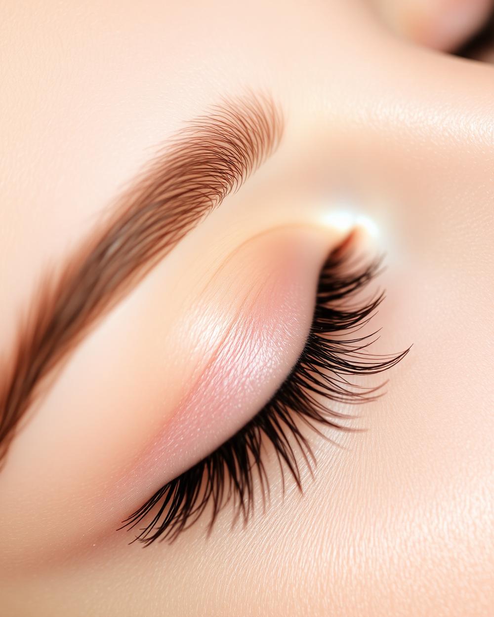 Classic lash extensions close-up