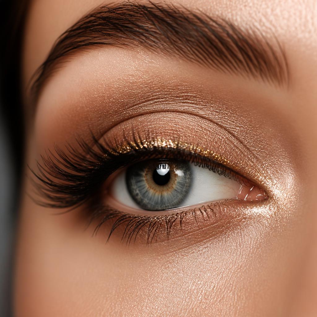 Champagne glitter accent lash detail