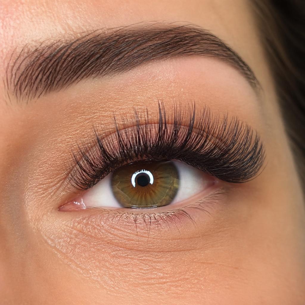 Volume lash extensions close-up