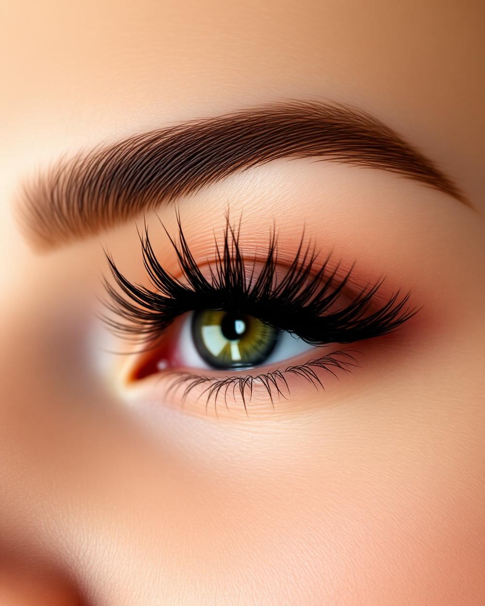 Volume lash extensions close-up